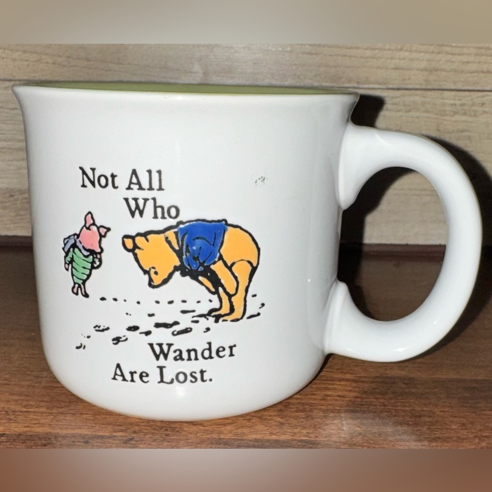 🥰 Disney classic Winnie The Pooh Friends LIFE IS GOOD -Not All Who Wander- MUG